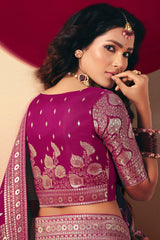 Purple Bemberg Viscose Woven Saree