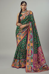Green Art Silk Printed Saree
