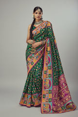 Green Art Silk Printed Saree