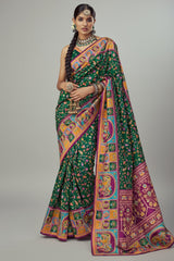 Green Art Silk Printed Saree