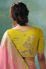 Light Pink Silk Viscose Saree with Weaving