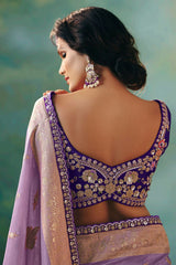 Light Purple Silk Viscose Saree with Weaving