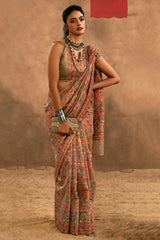 Taupe Art Silk Saree with Weaving
