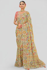 Multi Colored Silk Woven Saree with Embroidery