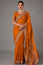 Mustard Yellow Georgette Chiffon Saree with Embroidery - yellow chiffon saree embroidery