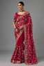 Maroon Organza Saree with Sequin Embroidery Work - maroon organza saree embroidery
