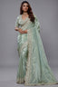 Mint Green Tissue Dola Silk Solid Saree