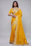 Yellow Tissue Dola Silk Solid Saree