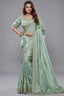 Light Pistachio Tissue Dola Silk Solid Saree