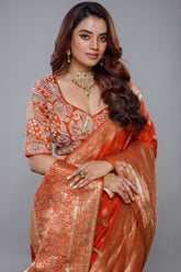 Saree with Readymade Palatinate Purple Blouse