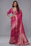 Fuchsia Pink Tissue Dola Silk Woven Saree