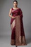 Magenta Dola Silk All Over Woven Saree - Front View