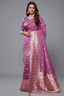 Lilac Purple Dola Silk All Over Woven Saree