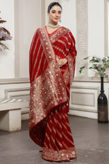 Crimson Red Dola Saree