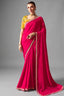 Hot Fuchsia Pink Organza Saree With Sequin Border