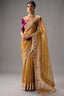Honey Mustard Organza Saree Showcasing Heavy Border Work