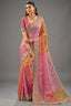 Multi Tone Ombre Crepe Saree with Emerald Heavy Work