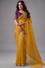 Mustard Yellow Organza Saree with Embroidered Border