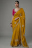 Yellow Lightweight Organza Saree with Sequined Border