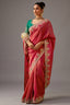 Vibrant Ruby Pink Tissue Silk Saree with Heavy Sequined Border