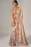 Cream Madhurai Silk Saree with Moti & Sequin Heavy Hand Embroidered Borders