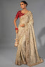 Cream Kanjivaram Zarkan & Cutdana Embroidered Saree