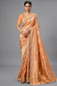 Warm Peach Metallic Tissue Saree detailed with Intricate Weaving
