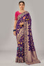 Deep Purple Pure Georgette Bandhej Saree with Heavy Handwork Border