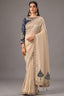 Light Beige Crush Tissue Saree with Dual Sequin Embroidery