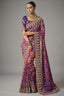 Purple Silk Traditional Woven Patola Saree with Embroidered Border