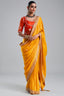 Yellow Crepe Silk Cutdana Sequin Worked Saree with Corset Blouse