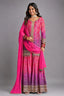 Chinon Printed Palazzo Suit with Mirror Embroidery - saree embroidery