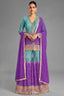 Ombre Chinon Bandhej Sharara Suit with Mirror and Sequins Work - saree bandhej