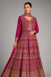 Pink Georgette Sequinned Anarkali Suit