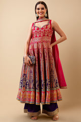 Pink Dola Silk All Over Woven Anarkali Suit