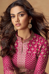 Purple Georgette Sequin Embroidered Suit