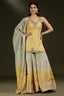 Yellow Tissue Mirror and Bead Worked Palazzo Suit - yellow saree