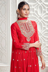 Red Chinon Handworked Suit