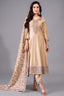 Cream art silk embroidered anarkali suit with matching dupatta