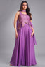 Orchid Purple Art Silk Asymmetrical Palazzo Suit - Front View