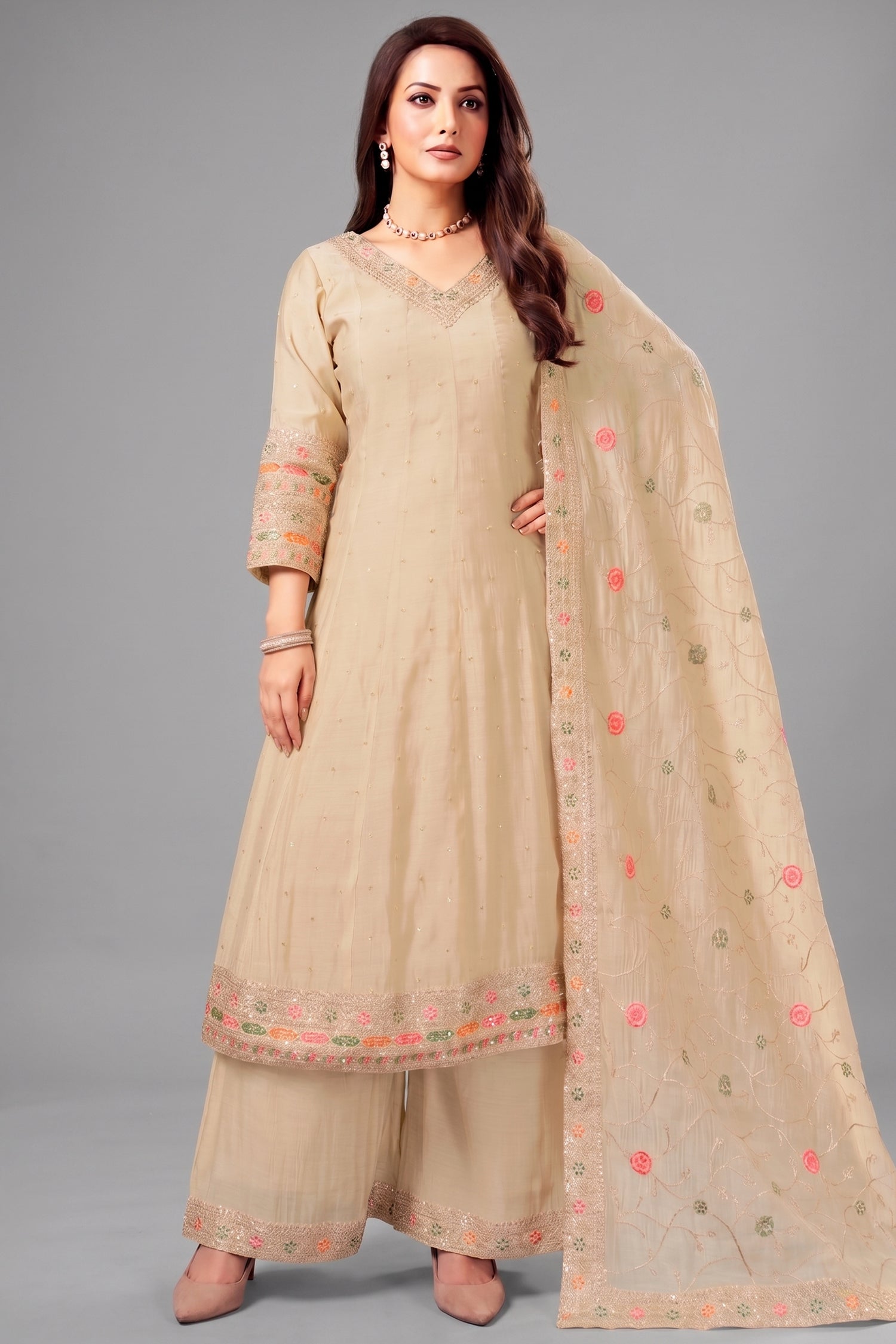 cream color anarkali dress Art Silk Suit Heavy Anarkali Gown Party Shoe Size (EU):12 Tissue anarkali Launchdate:2025-07-21 Gold Dark Blue And