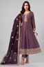 Antique Fuchsia Purple Art Silk Anarkali Suit with Sequin Work
