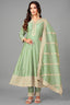 Pista Green Art Silk Sequin Worked Anarkali Suit