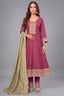 Rouge Pink Art Silk Sequin Worked Anarkali Suit