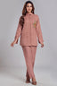 Rustic Brown Linen Embroidered Co-Ord Set