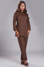Brown Linen Cutdana Worked Co-Ord Set