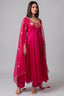 Magenta Pink Organza Embroidered Anarkali Suit