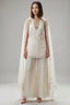 Ivory Silk Organza Embroidered Sharara Suit