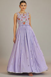 Light Purple Georgette Kurti with Embroidery