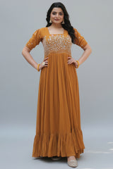 Georgette Embroidered Anarkali Kurti